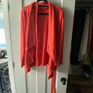 Belted orange cardigan